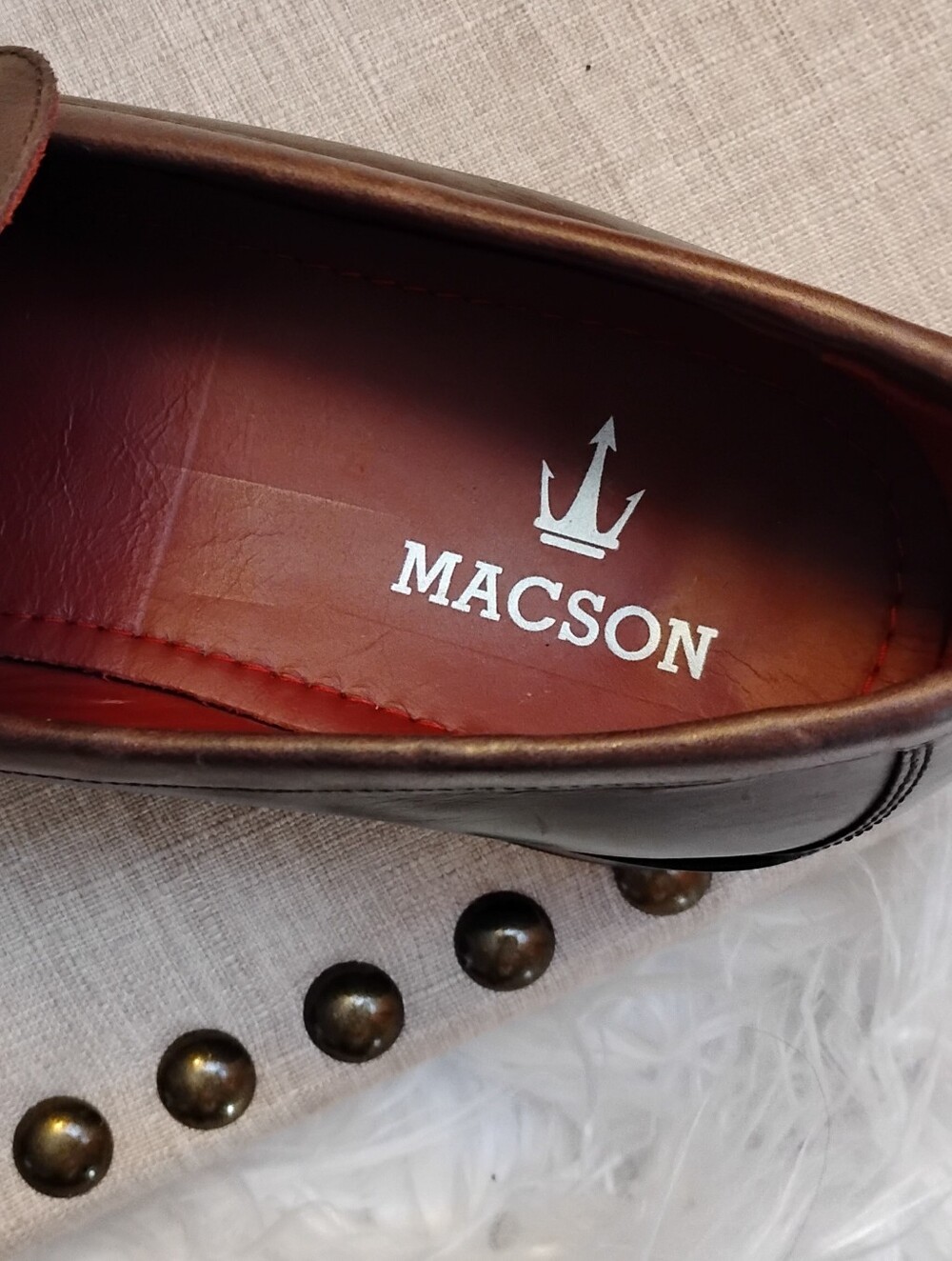 Macson Men's Dark Brown Leather Penny Loafers Size 12. Made in Portugal - Picture 9 of 9